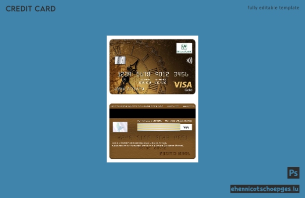 Beispielvorschau der Ukraine Oshadbank Visa Goldkarte